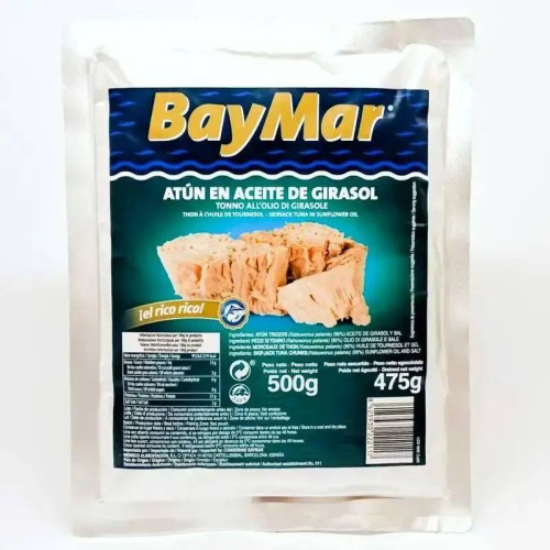 Тунець шматочками у соняшниковій олії 500г BayMar фольга фото 1 з 1