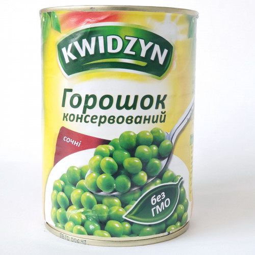 Горошок консервований Kwidzyn 400г фото 1 з 2