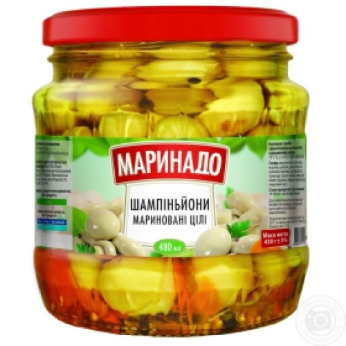 Гриби мариновані цілі 480мл ТМ Маринадо фото 1 з 1