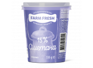 Сметана 15% стакан 330г ТМ Farm Fresh